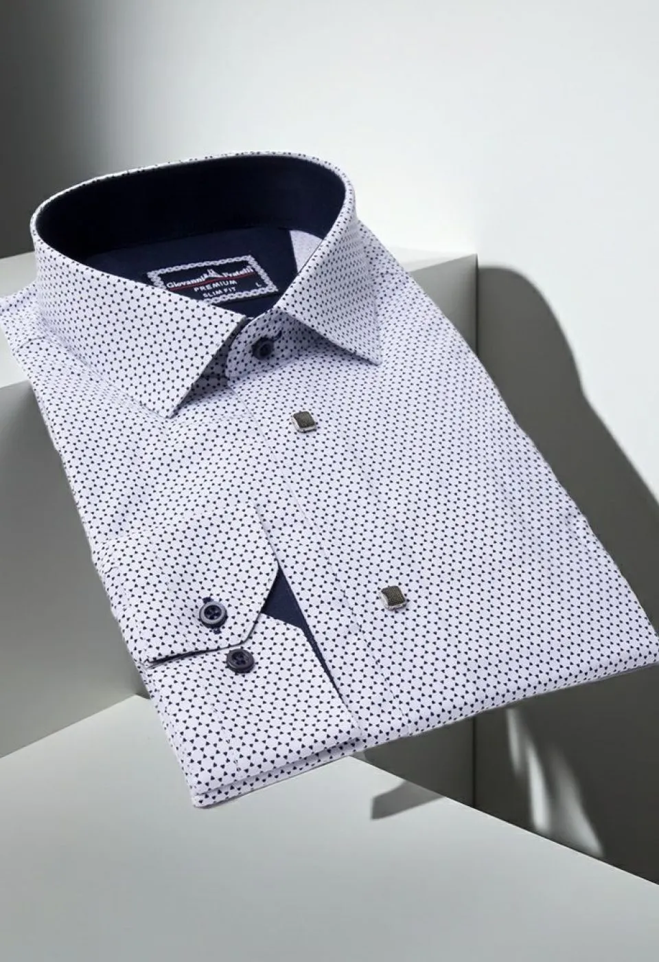 Slim Fit Uzun Kol Desenli Erkek Gömlek 3GMK331204010