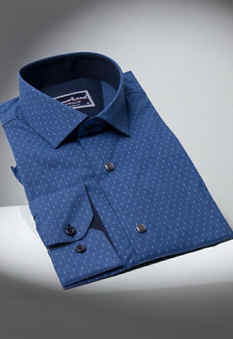 Slim Fit Uzun Kol Desenli Erkek Gömlek 3GMK331204013