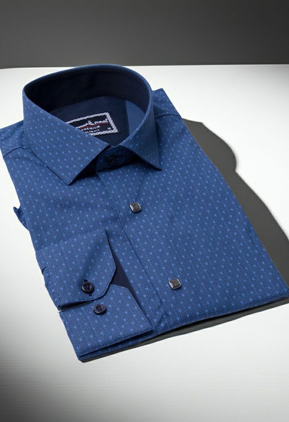 Slim Fit Uzun Kol Desenli Erkek Gömlek 3GMK331204013