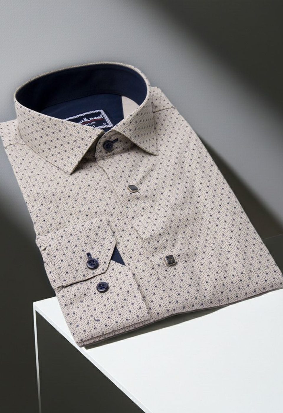 Slim Fit Uzun Kol Desenli Erkek Gömlek 3GMK331204014