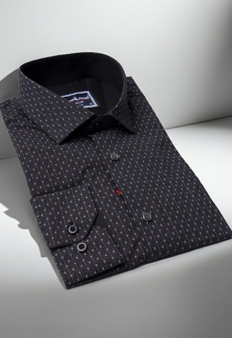 Slim Fit Uzun Kol Desenli Erkek Gömlek 3GMK331204015