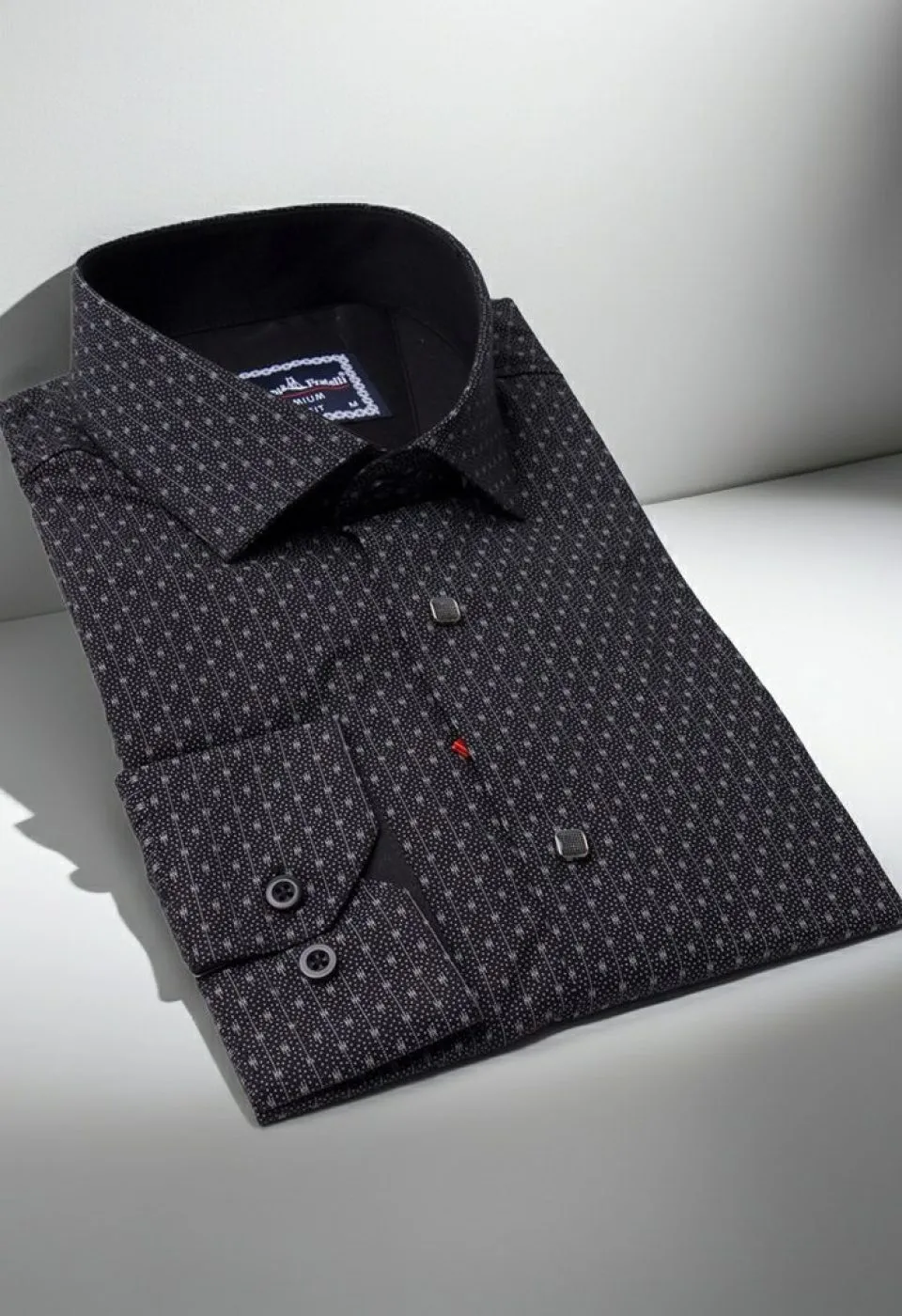Slim Fit Uzun Kol Desenli Erkek Gömlek 3GMK331204015