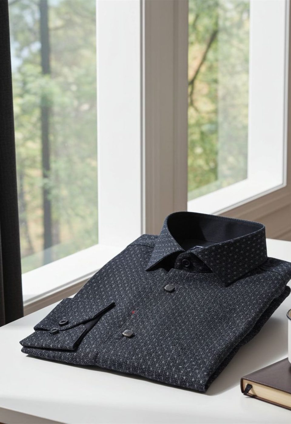 Slim Fit Uzun Kol Desenli Erkek Gömlek 3GMK331204015