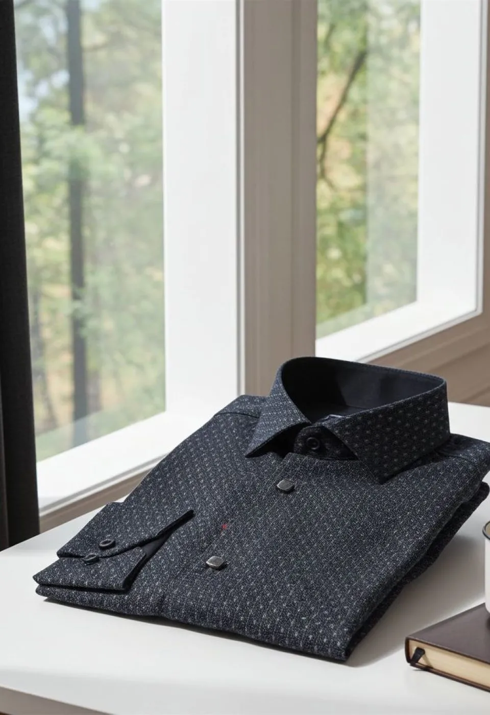 Slim Fit Uzun Kol Desenli Erkek Gömlek 3GMK331204015