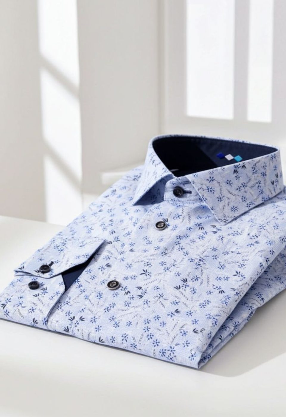 Slim Fit Uzun Kol Desenli Erkek Gömlek 3GMK321206002