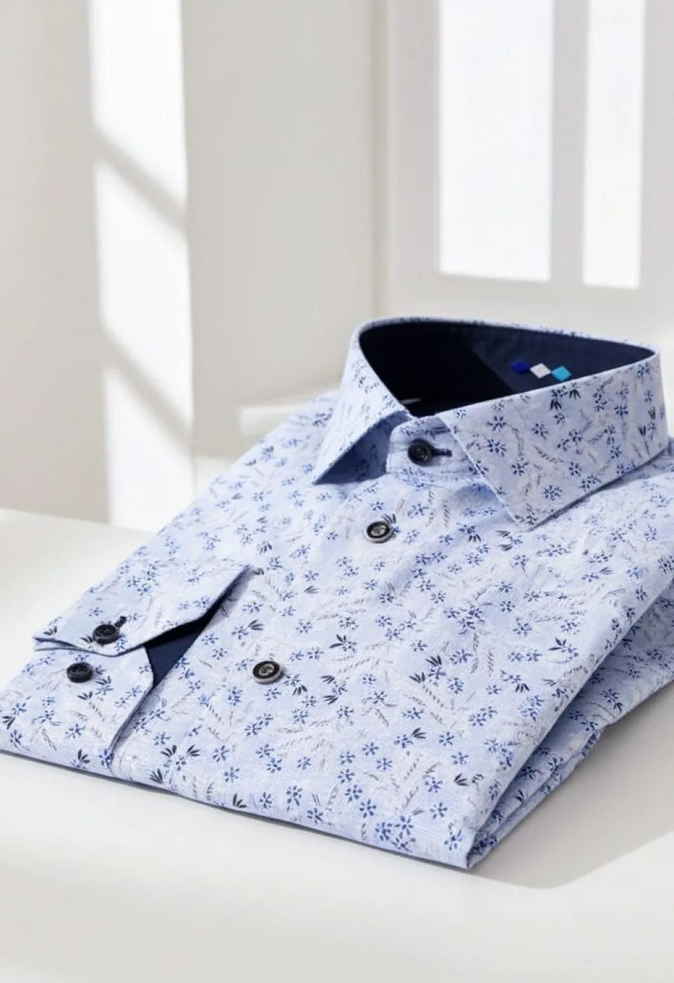 Slim Fit Uzun Kol Desenli Erkek Gömlek 3GMK321206002