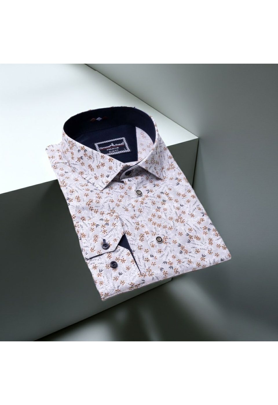 Slim Fit Uzun Kol Desenli Erkek Gömlek 3GMK321206004 - Giovanni Fratelli