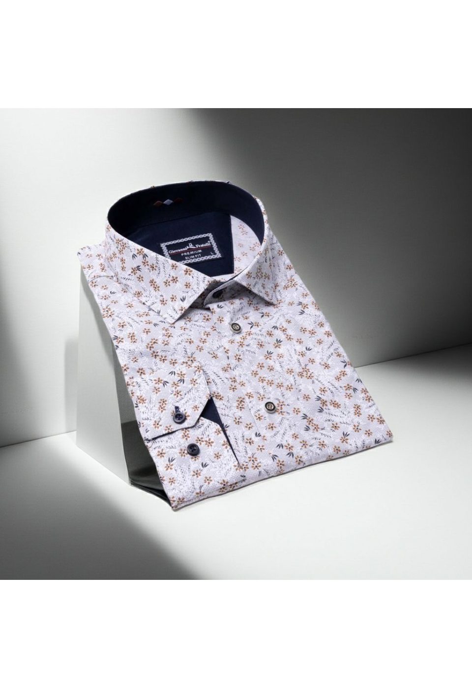 Slim Fit Uzun Kol Desenli Erkek Gömlek 3GMK321206004 - Giovanni Fratelli