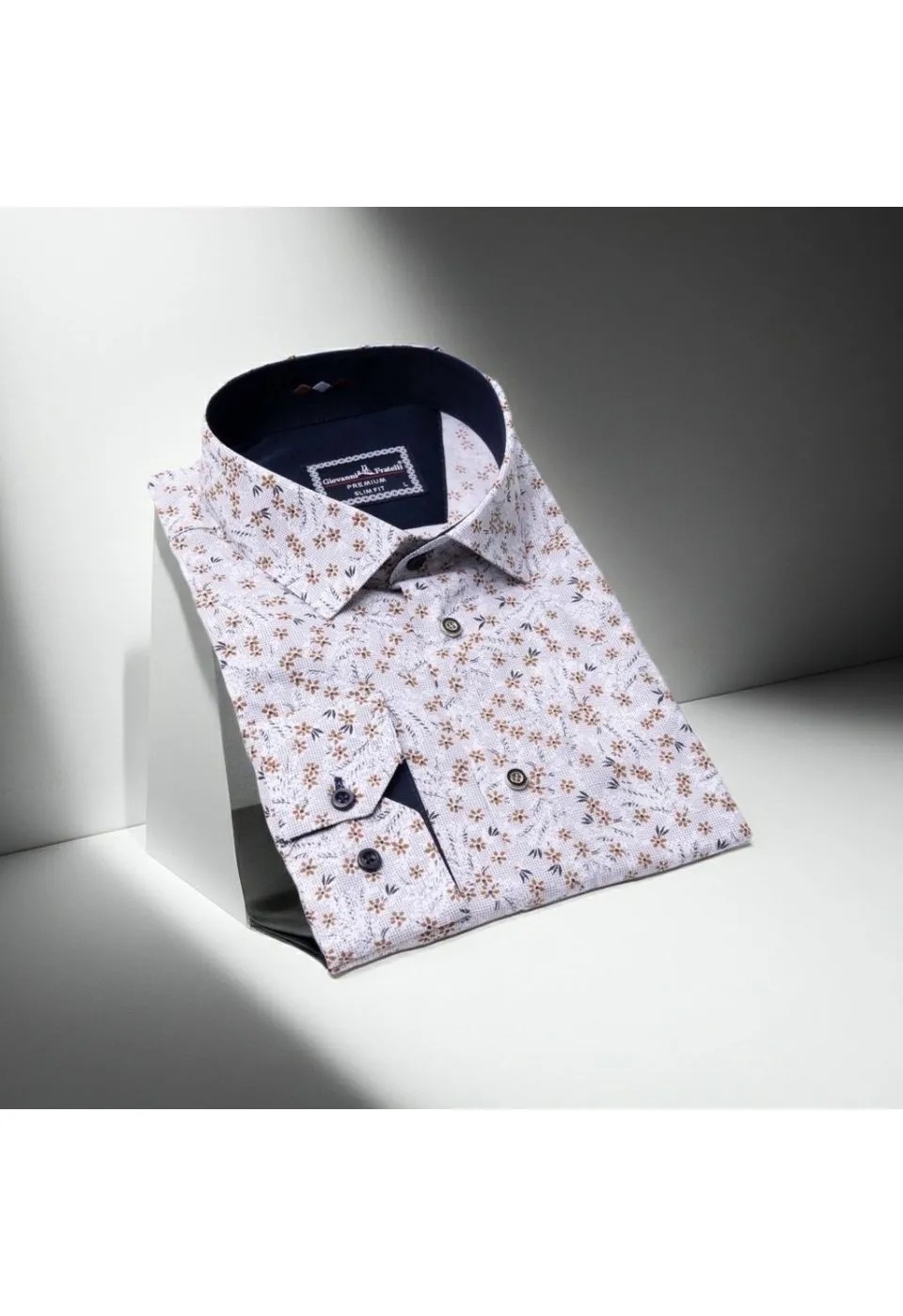 Slim Fit Uzun Kol Desenli Erkek Gömlek 3GMK321206004 - Giovanni Fratelli