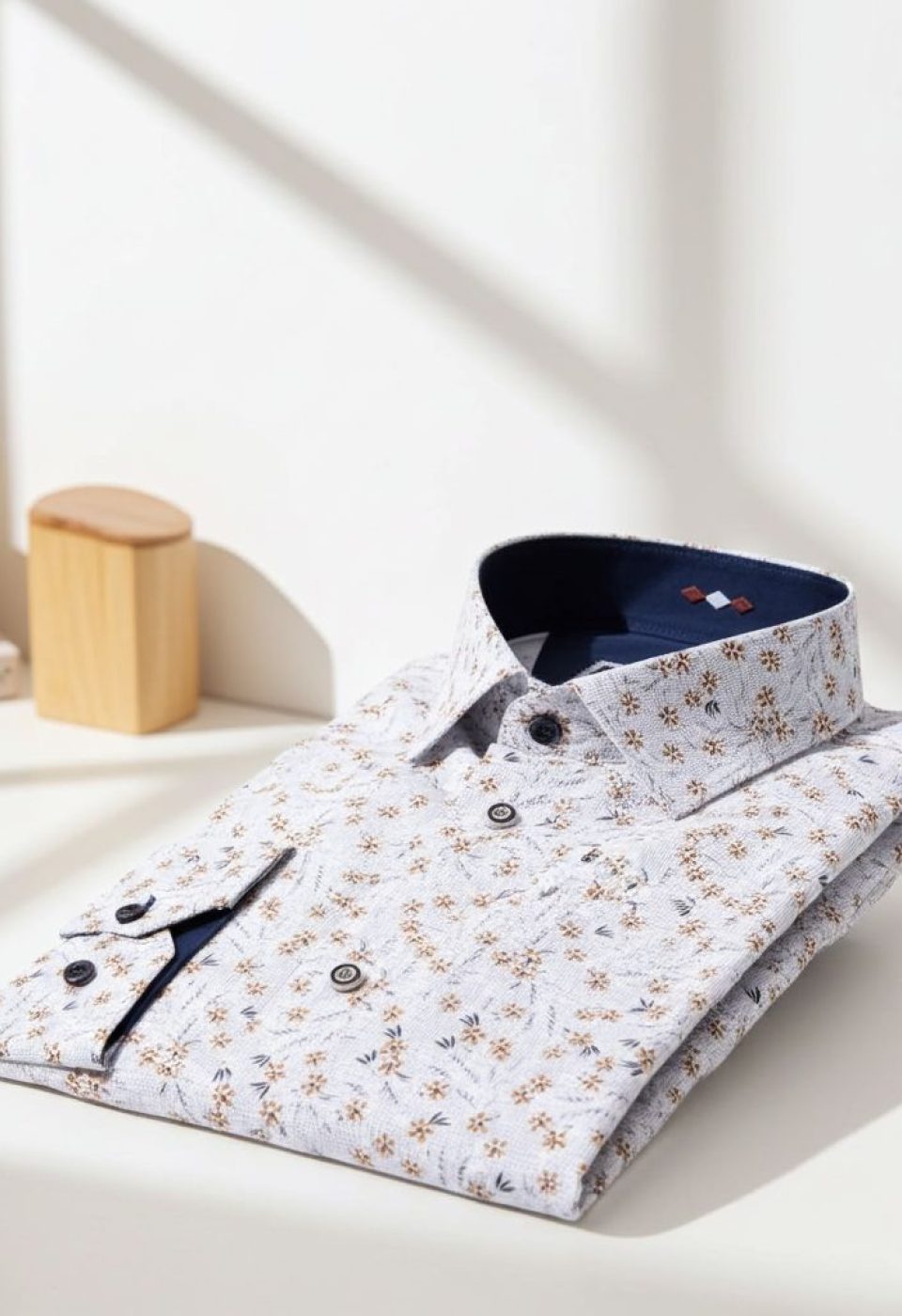 Slim Fit Uzun Kol Desenli Erkek Gömlek 3GMK321206004