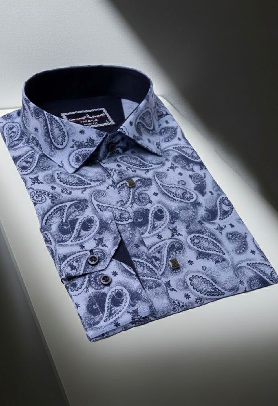 Slim Fit Uzun Kol Desenli Erkek Gömlek 3GMK311207003