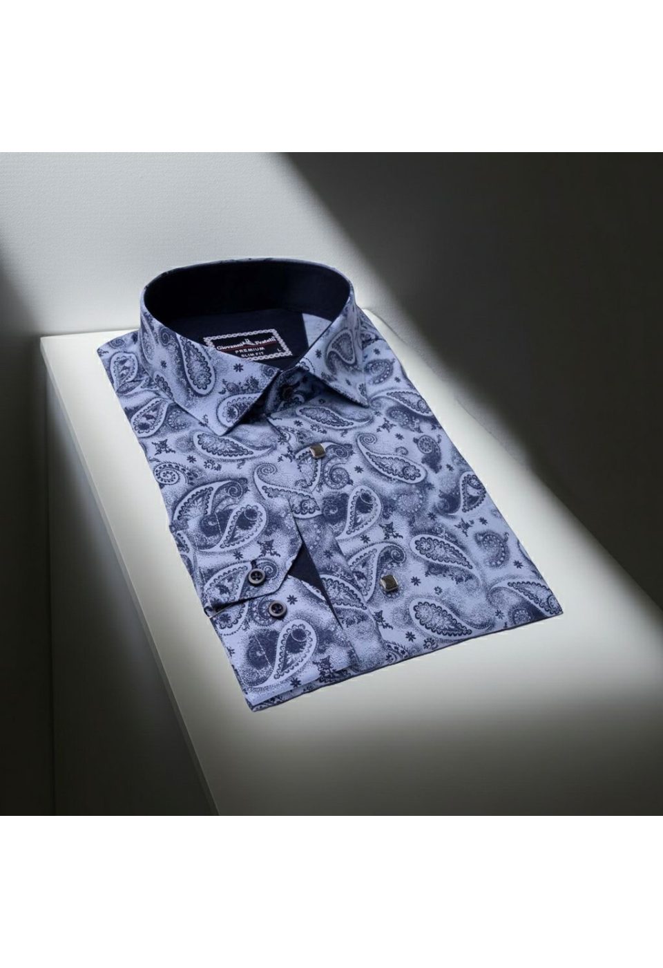 Slim Fit Uzun Kol Desenli Erkek Gömlek 3GMK311207003 - Giovanni Fratelli