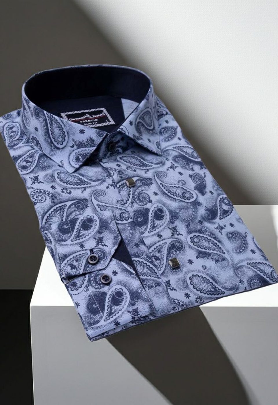 Slim Fit Uzun Kol Desenli Erkek Gömlek 3GMK311207003 - Giovanni Fratelli