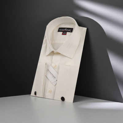 8 Drop Slim Fit Uzun Kol Double Manşet Düz Renk Erkek Gömlek 3GMK331207002 - Giovanni Fratelli