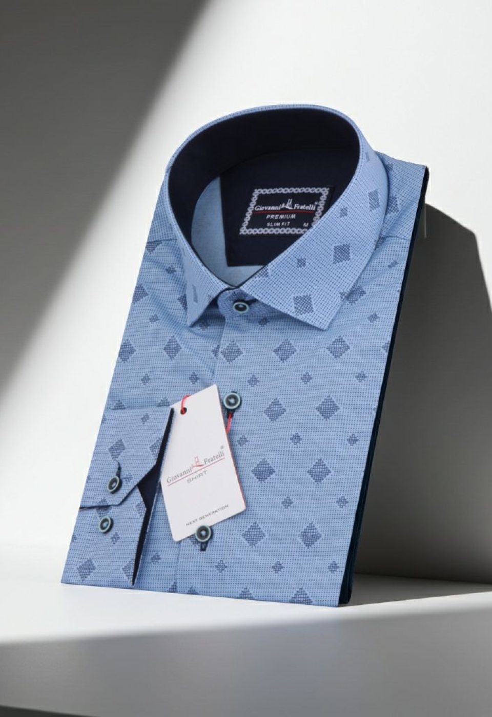 Slim Fit Uzun Kol Desenli Erkek Gömlek 3GMK311208002