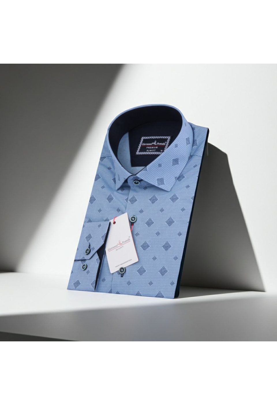 Slim Fit Uzun Kol Desenli Erkek Gömlek 3GMK311208002 - Giovanni Fratelli