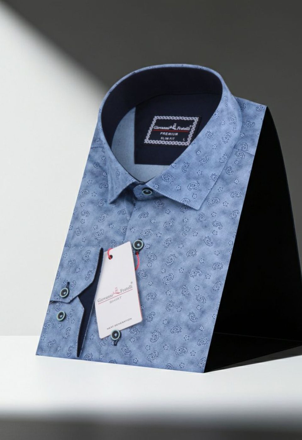 Slim Fit Uzun Kol Desenli Erkek Gömlek 3GMK311208003