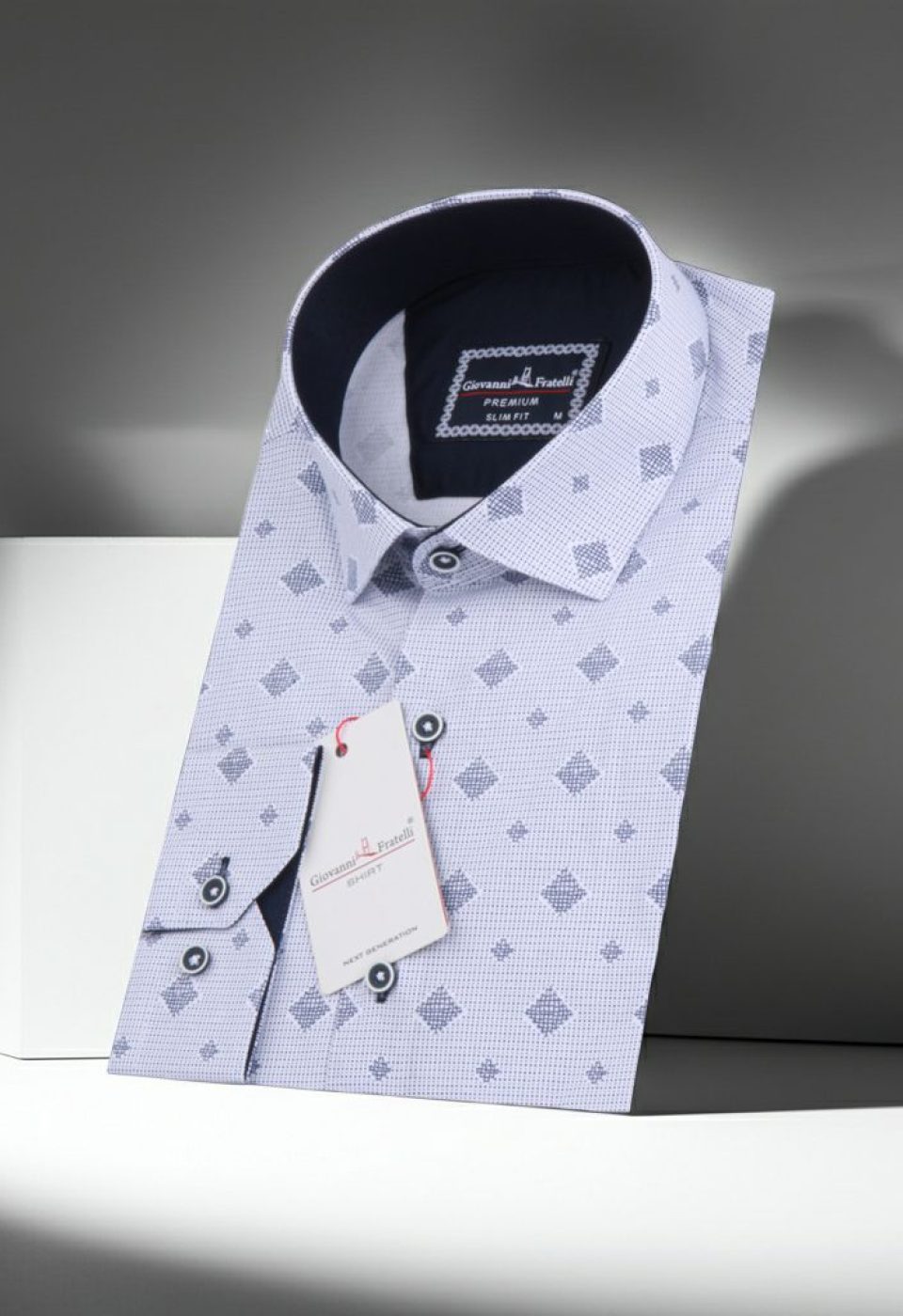 Slim Fit Uzun Kol Desenli Erkek Gömlek 3GMK311208009