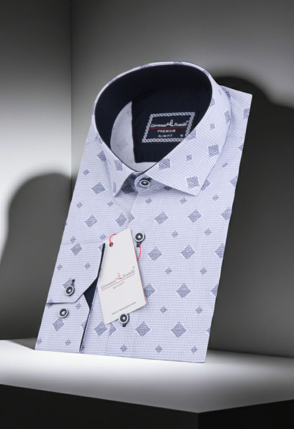 Slim Fit Uzun Kol Desenli Erkek Gömlek 3GMK311208009
