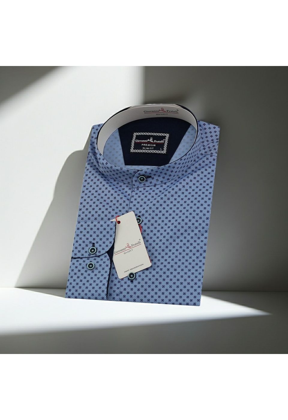 1210 CR HK 003 Slim Fit Uzun Kol Desenli Hakim Yaka Erkek Gömlek 3GMK321210003 - Giovanni Fratelli