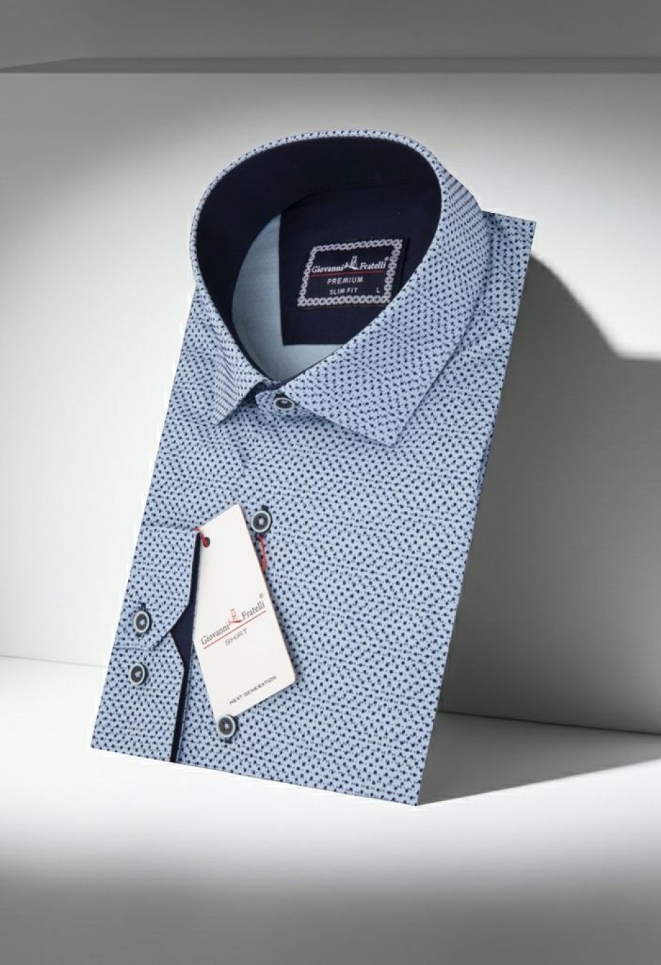 Slim Fit Uzun Kol Desenli Erkek Gömlek 3GMK321212002