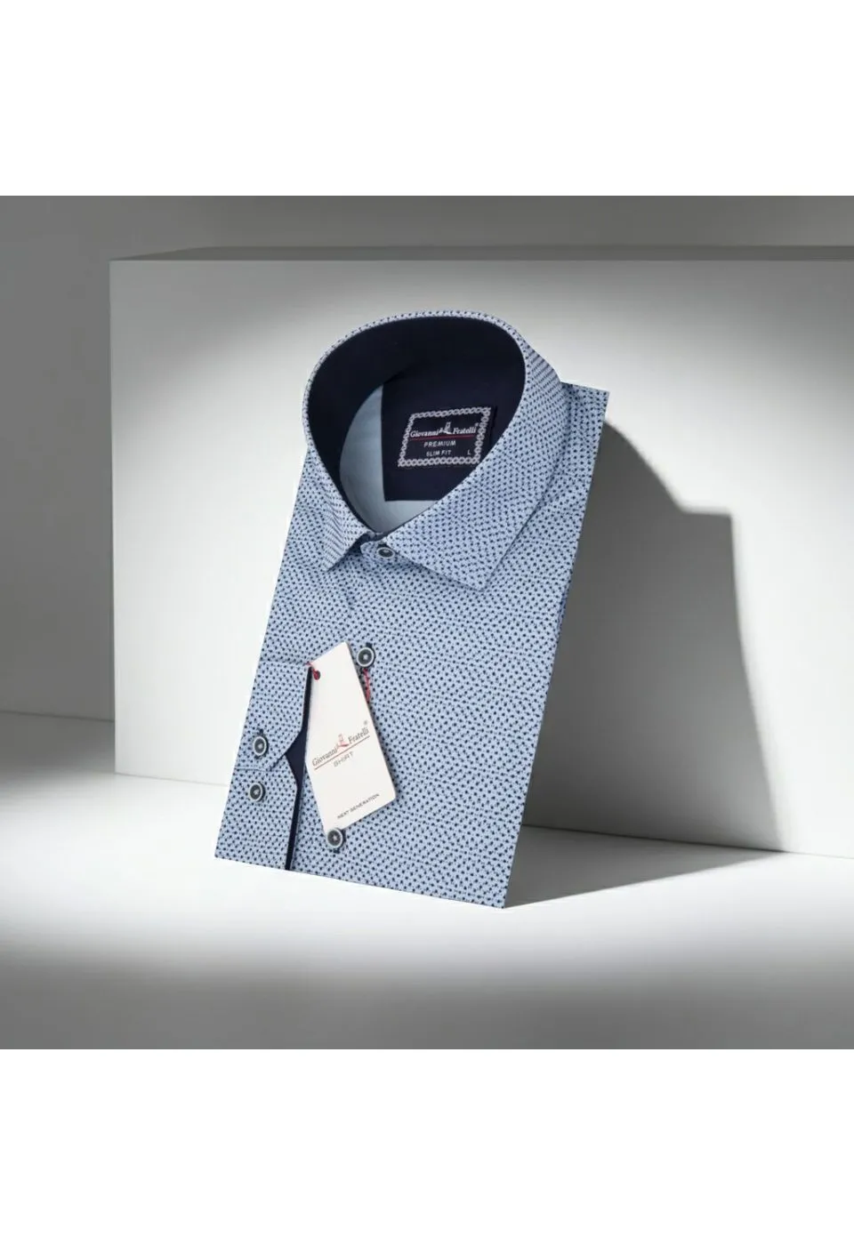 Slim Fit Uzun Kol Desenli Erkek Gömlek 3GMK321212002 - Giovanni Fratelli