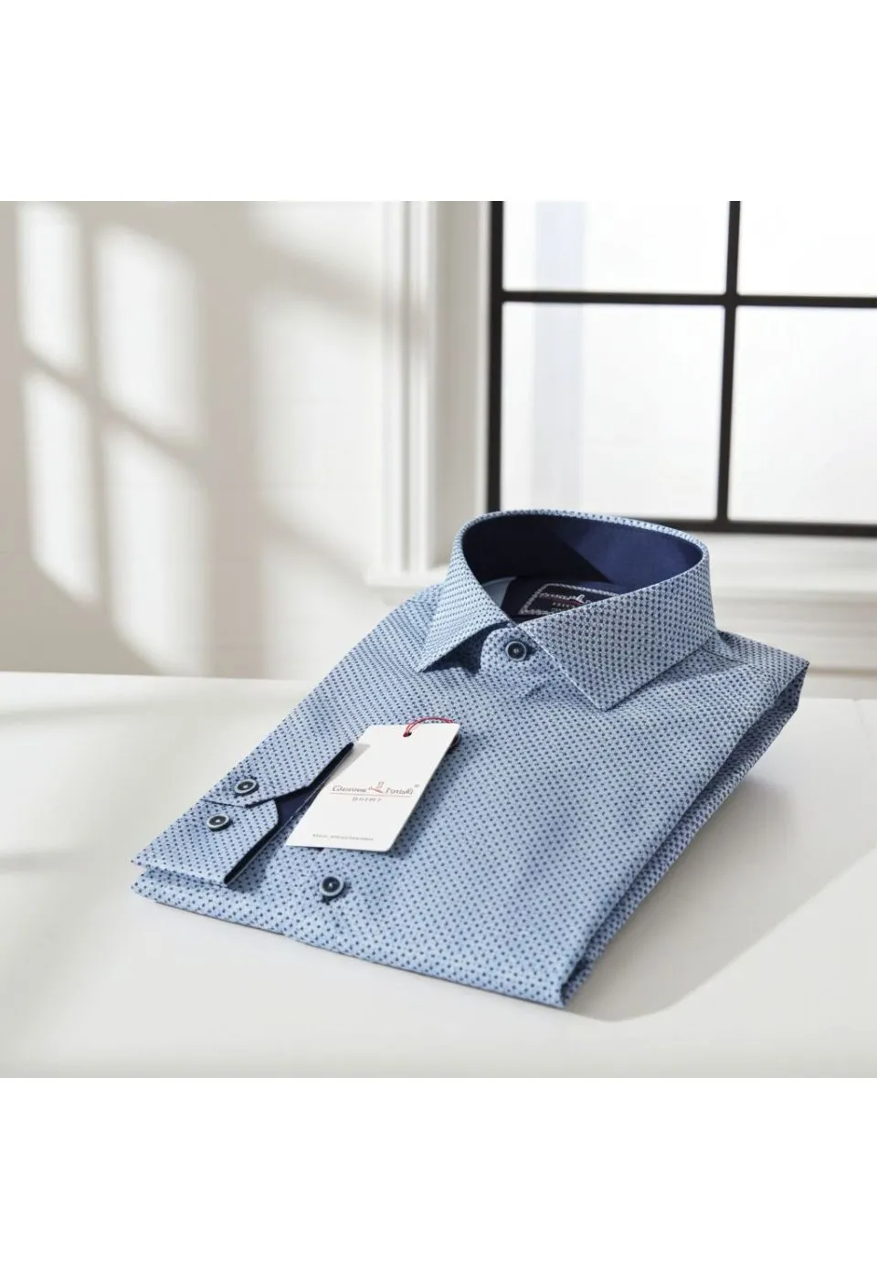 Slim Fit Uzun Kol Desenli Erkek Gömlek 3GMK321212002 - Giovanni Fratelli