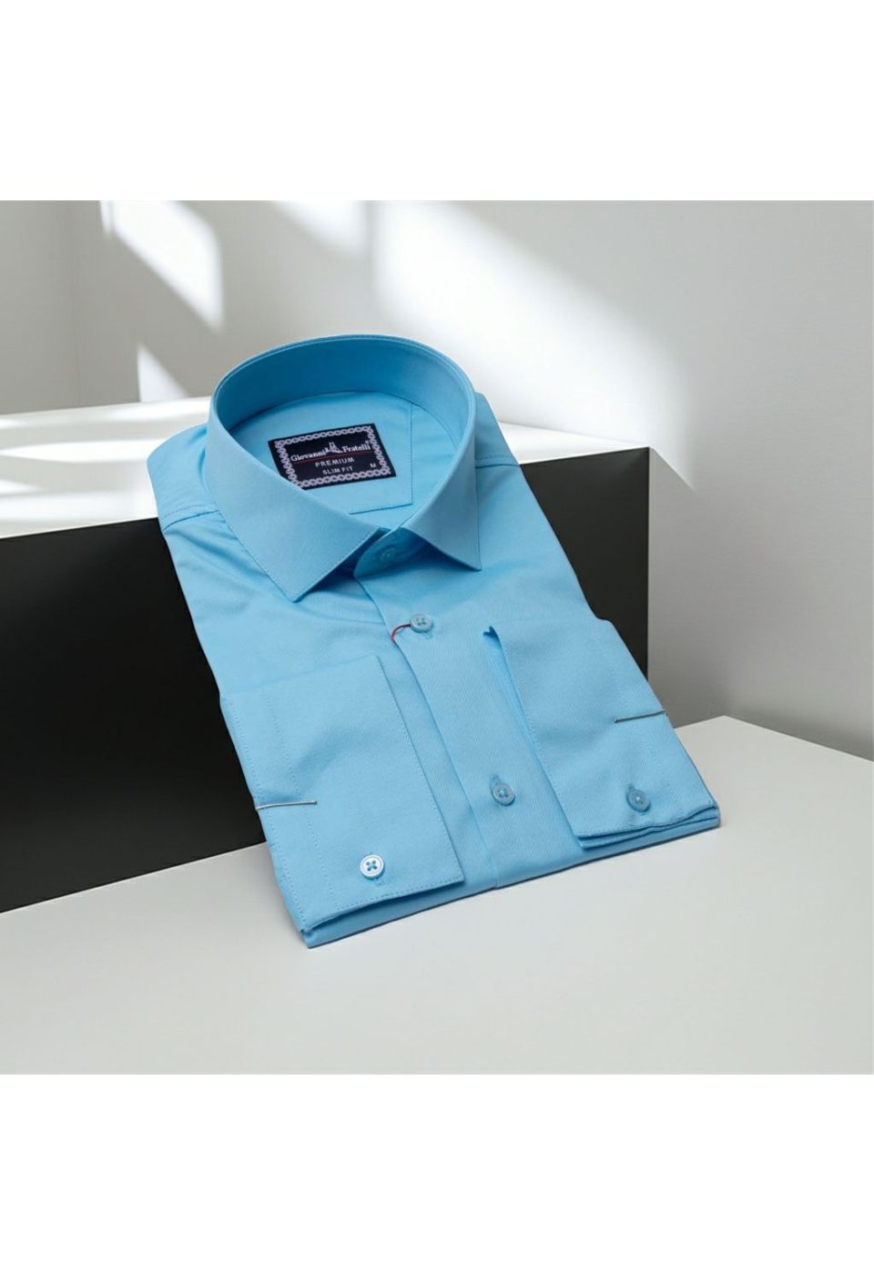 Slim Fit Saten Uzun Kol Universal Manşet Düz Renk Erkek Gömlek 3GMK321213003 - Giovanni Fratelli