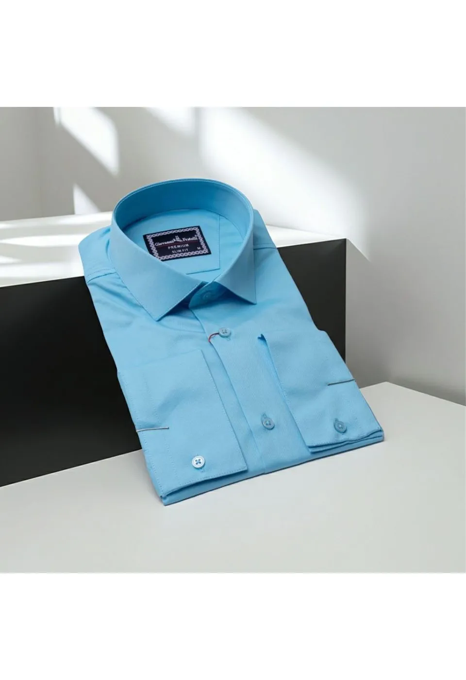 Slim Fit Saten Uzun Kol Universal Manşet Düz Renk Erkek Gömlek 3GMK321213003 - Giovanni Fratelli