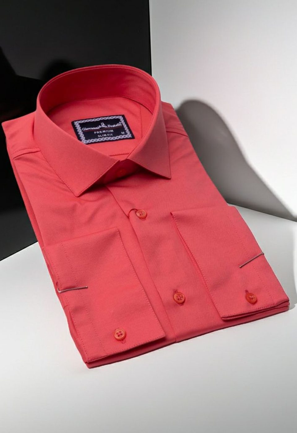 Slim Fit Saten Uzun Kol Universal Manşet Düz Renk Erkek Gömlek 3GMK321213004 - Giovanni Fratelli