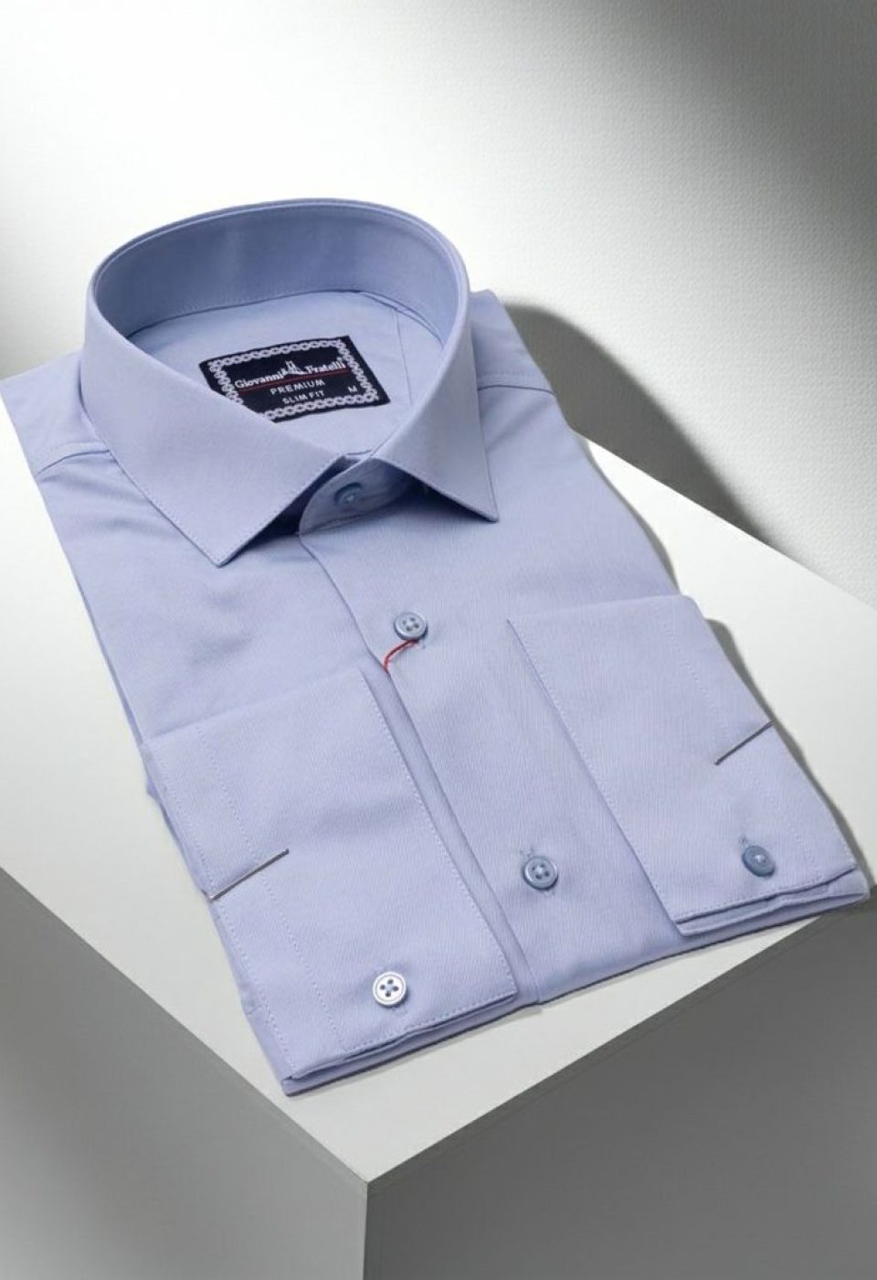 Slim Fit Saten Uzun Kol Universal Manşet Düz Renk Erkek Gömlek 3GMK321213005