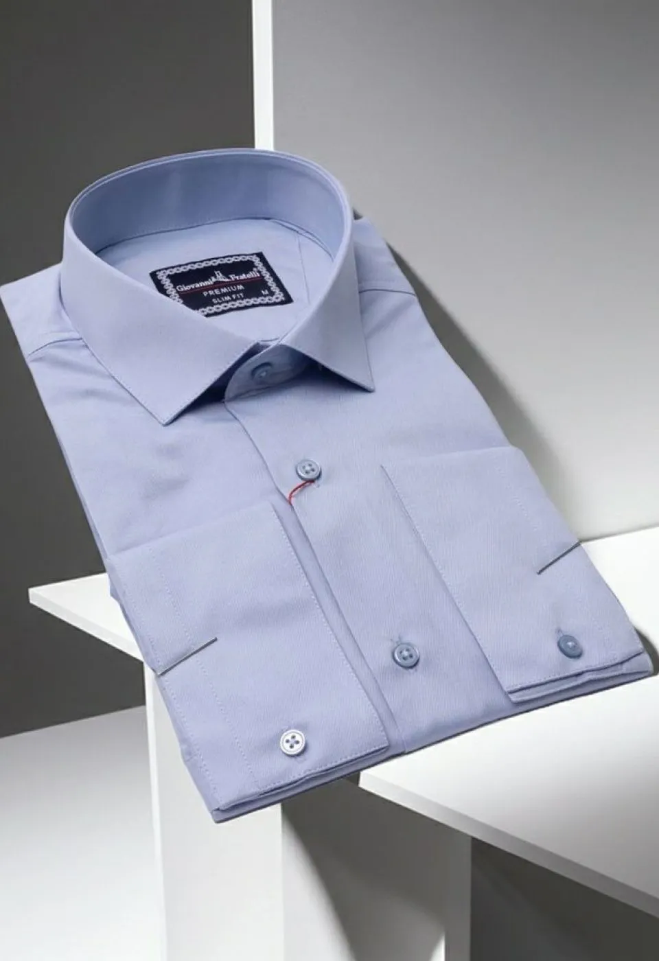 Slim Fit Saten Uzun Kol Universal Manşet Düz Renk Erkek Gömlek 3GMK321213005 - Giovanni Fratelli