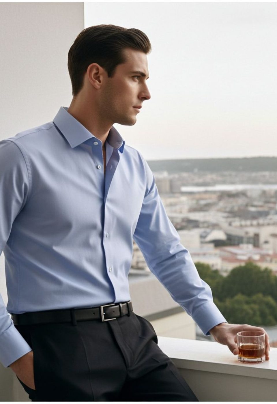 Slim Fit Saten Uzun Kol Universal Manşet Düz Renk Erkek Gömlek 3GMK321213005 - Giovanni Fratelli