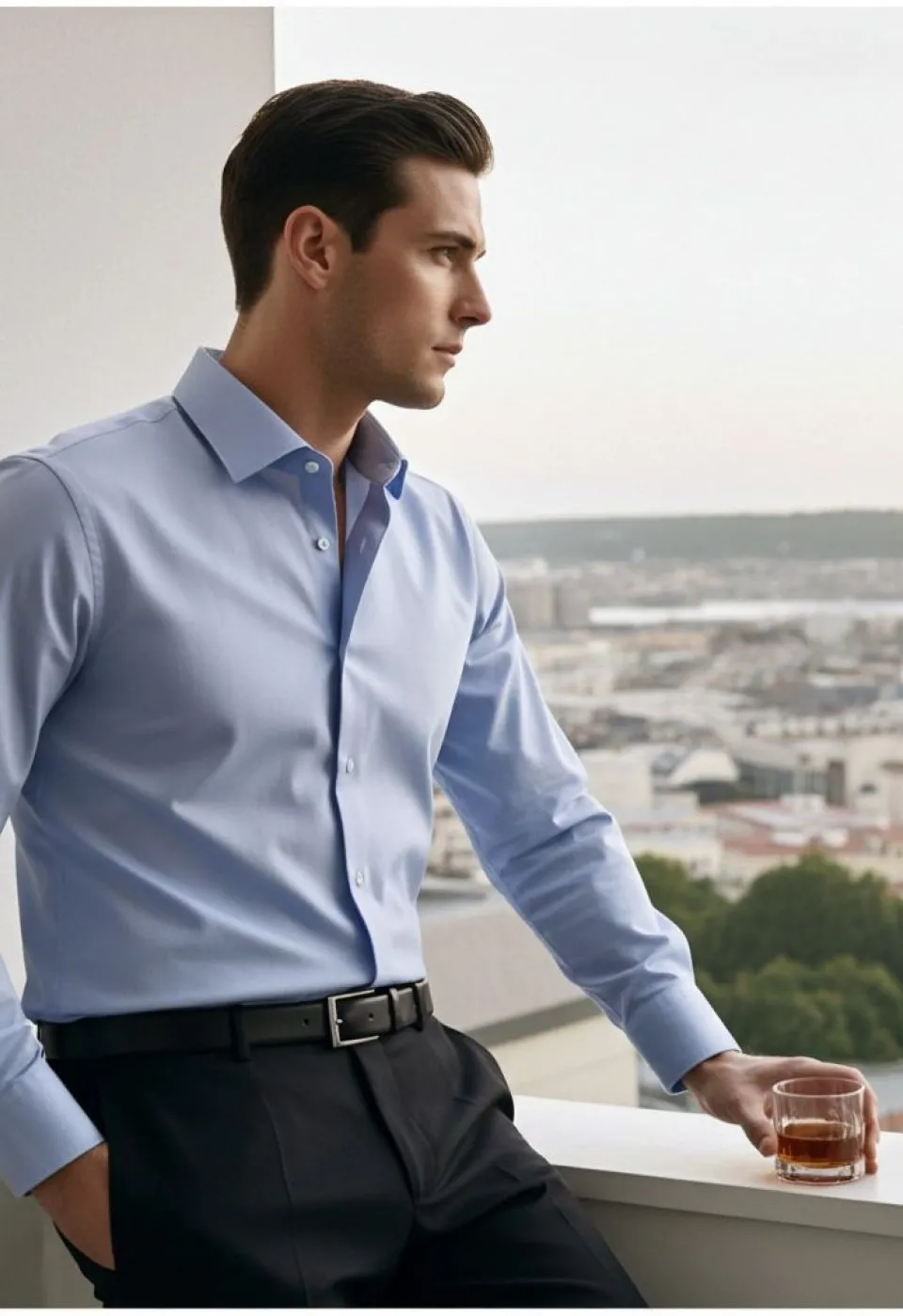 Slim Fit Saten Uzun Kol Universal Manşet Düz Renk Erkek Gömlek 3GMK321213005 - Giovanni Fratelli