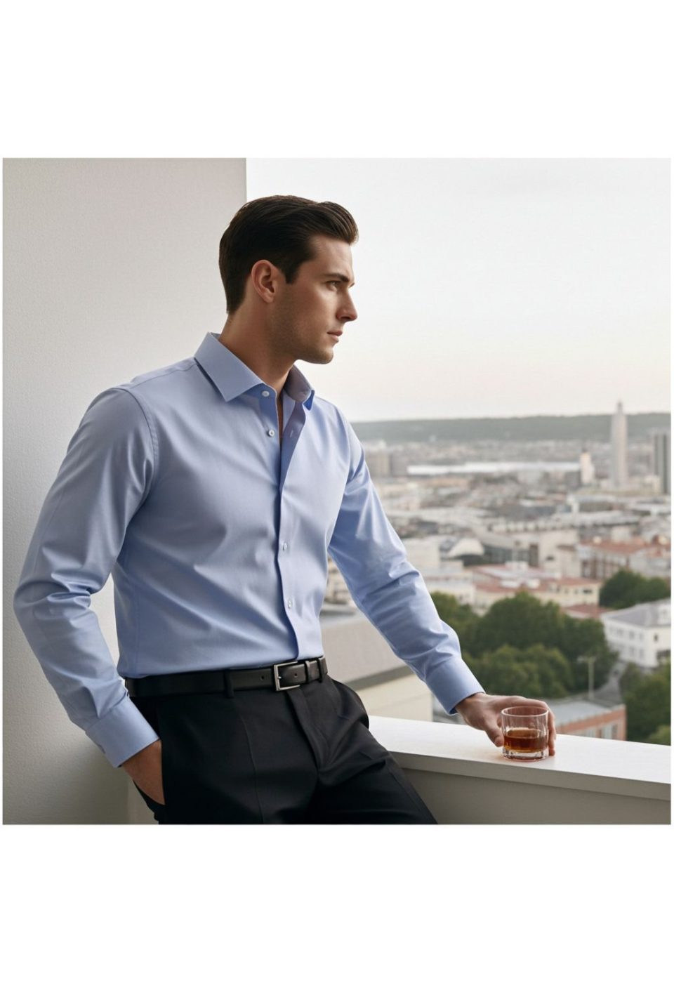 Slim Fit Saten Uzun Kol Universal Manşet Düz Renk Erkek Gömlek 3GMK321213005 - Giovanni Fratelli