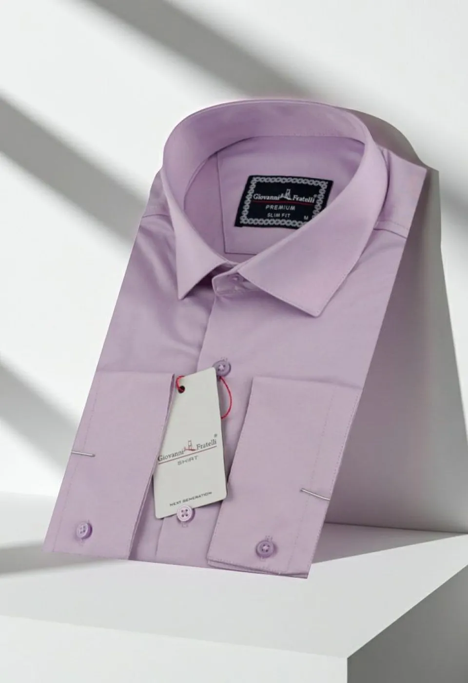 Slim Fit Saten Uzun Kol Universal Manşet Düz Renk Erkek Gömlek 3GMK321213007