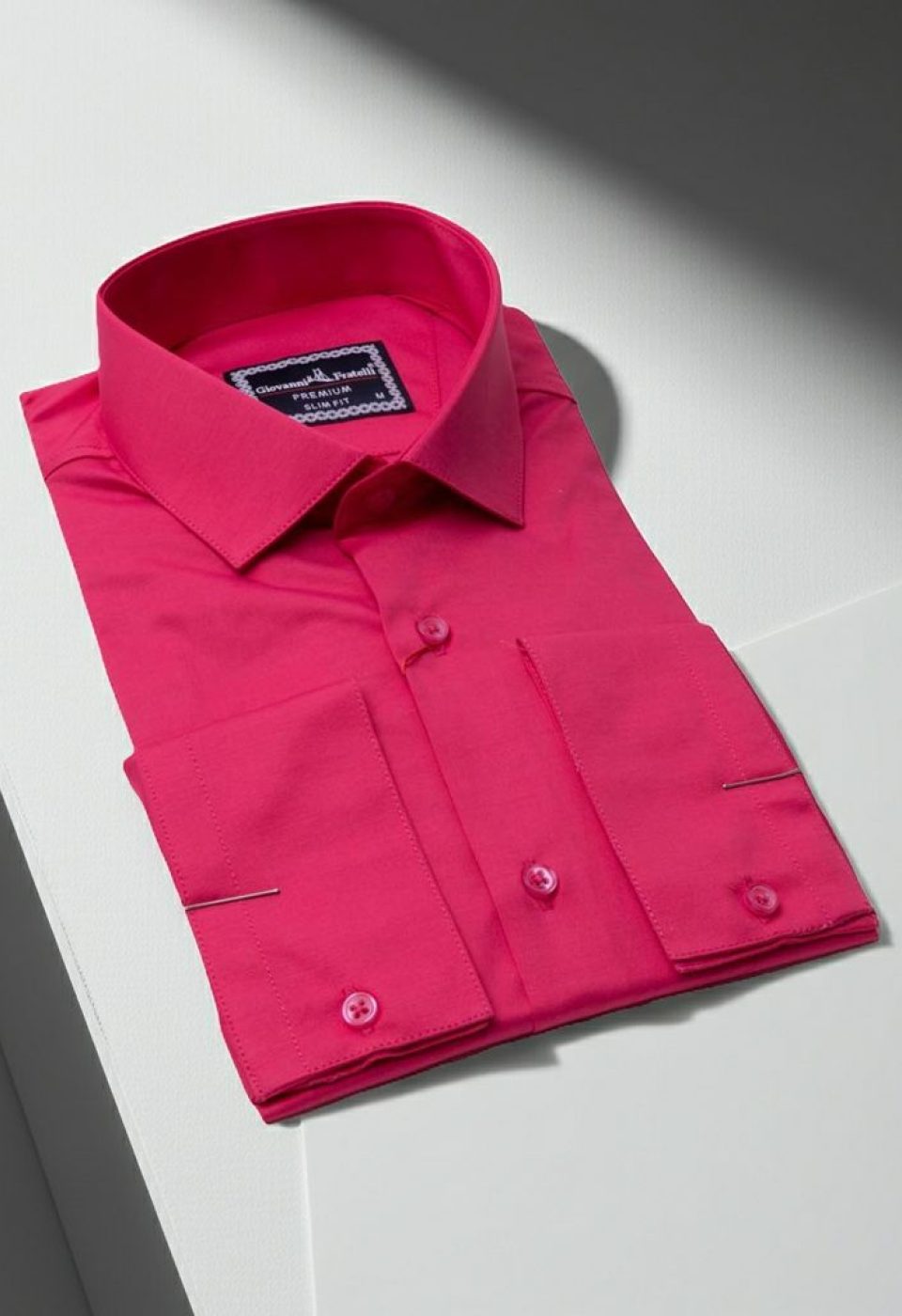 Slim Fit Saten Uzun Kol Universal Manşet Düz Renk Erkek Gömlek 3GMK321213008 - Giovanni Fratelli