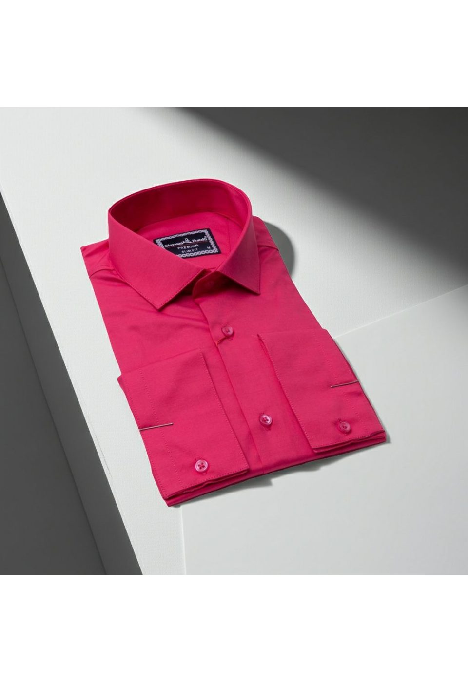 Slim Fit Saten Uzun Kol Universal Manşet Düz Renk Erkek Gömlek 3GMK321213008 - Giovanni Fratelli