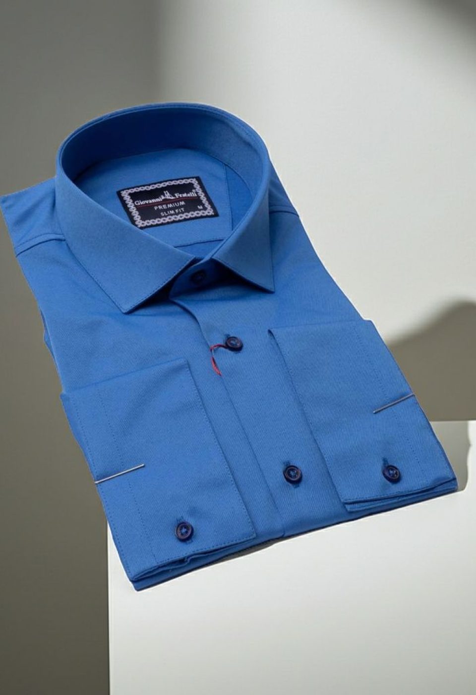 Slim Fit Saten Uzun Kol Universal Manşet Düz Renk Erkek Gömlek 3GMK321213010