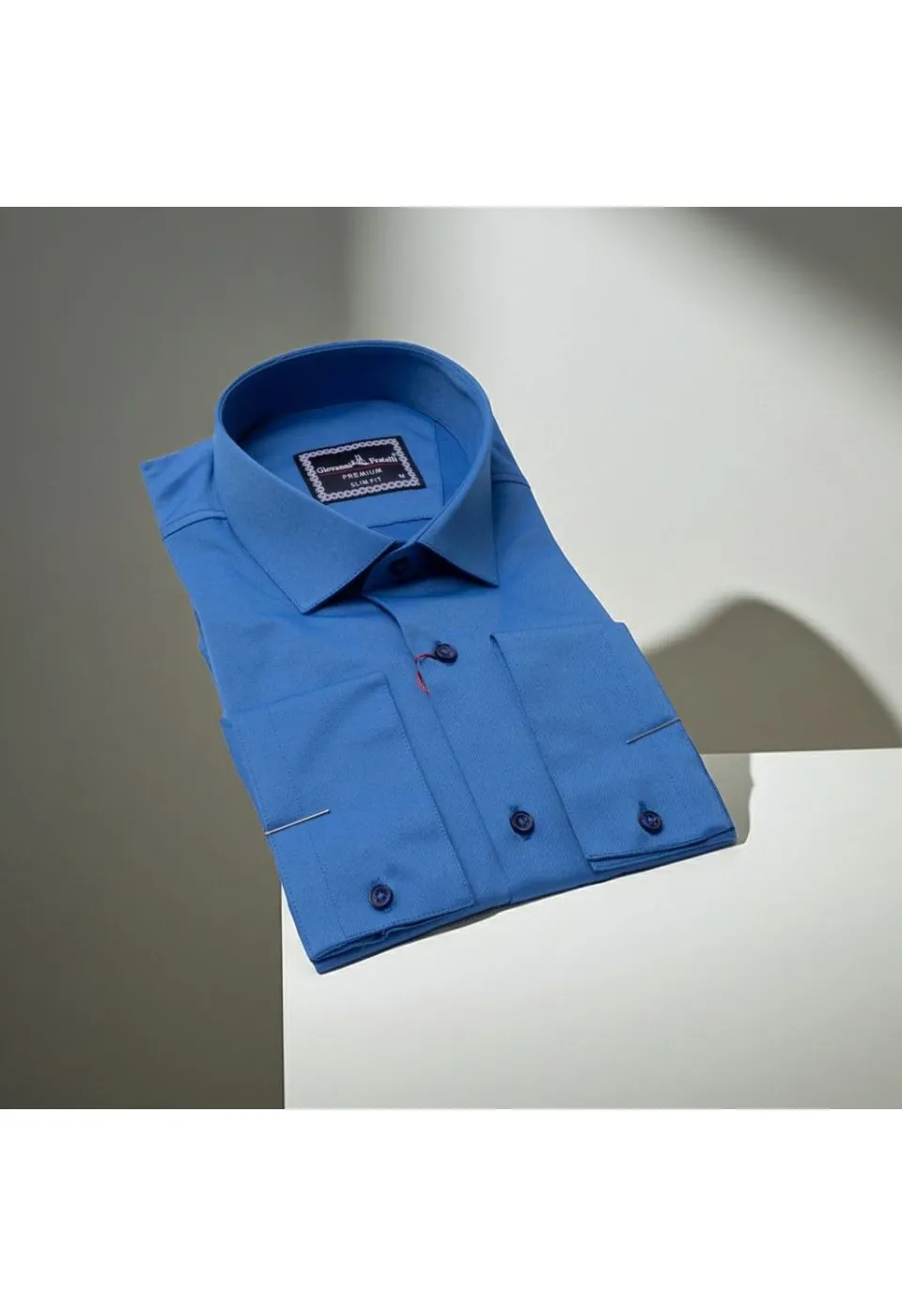 Slim Fit Saten Uzun Kol Universal Manşet Düz Renk Erkek Gömlek 3GMK321213010 - Giovanni Fratelli