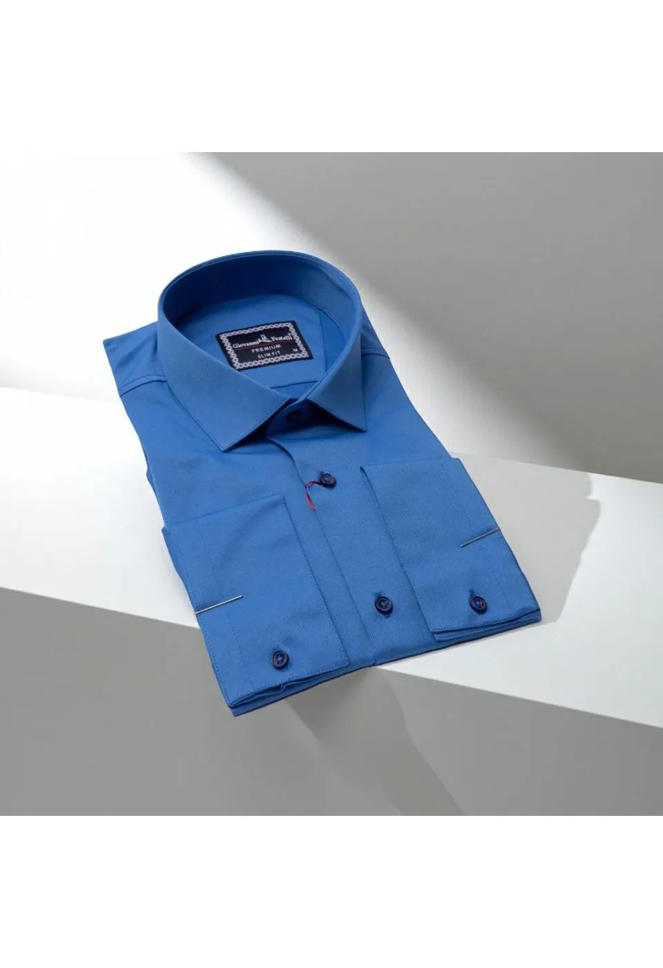 Slim Fit Saten Uzun Kol Universal Manşet Düz Renk Erkek Gömlek 3GMK321213010 - Giovanni Fratelli