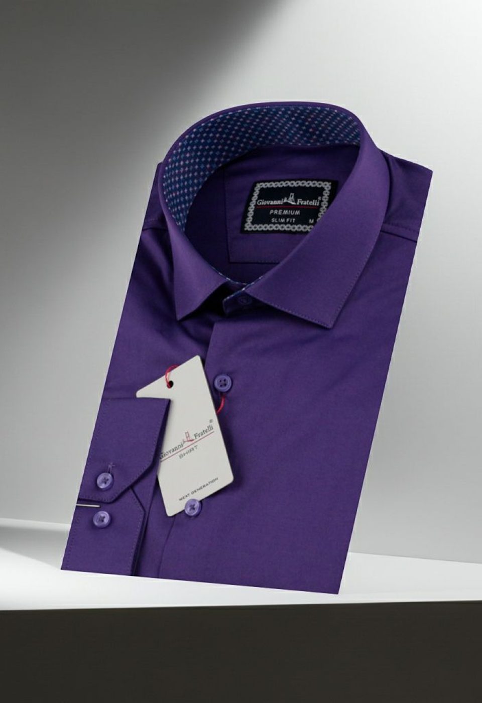 Slim Fit Saten Uzun Kol Universal Manşet Düz Renk Erkek Gömlek 3GMK321213013