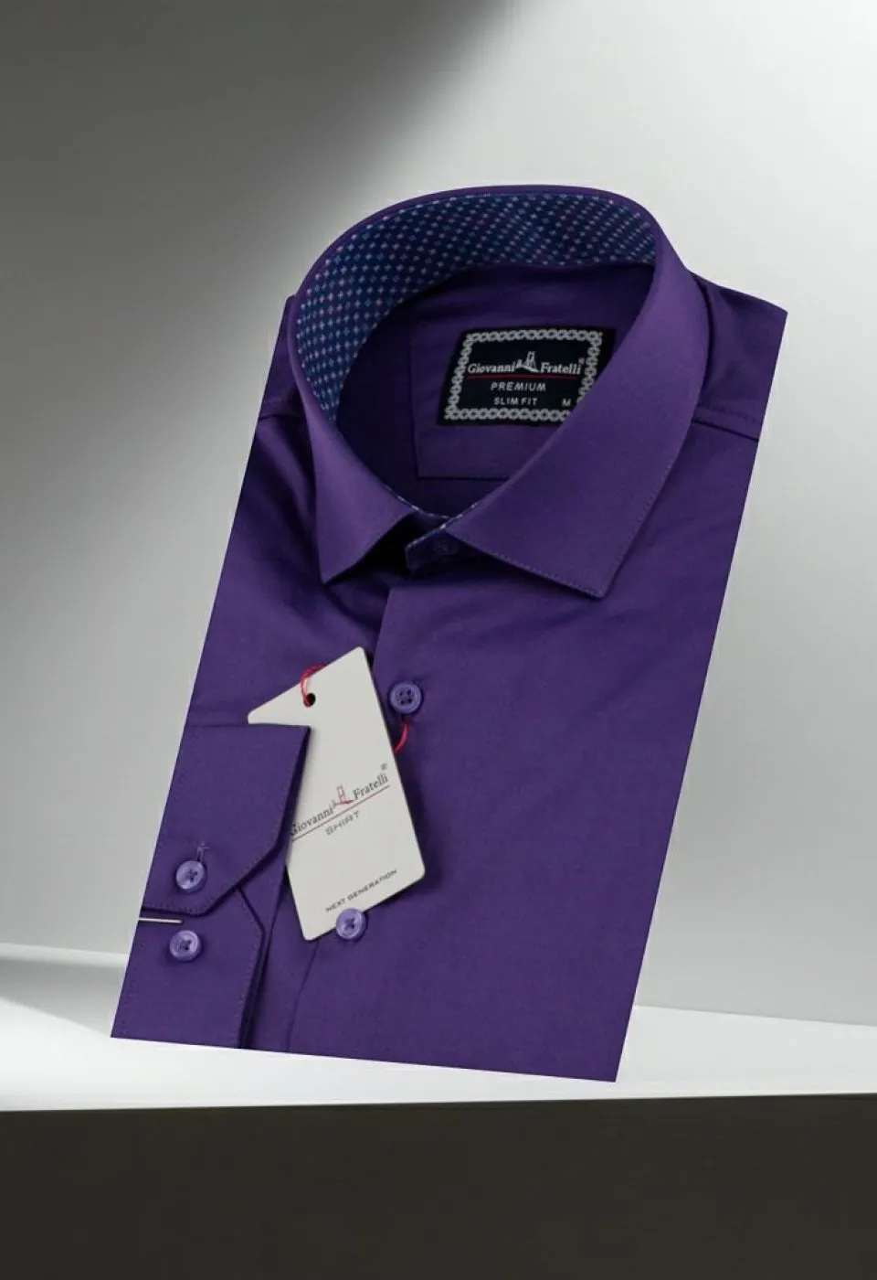 Slim Fit Saten Uzun Kol Universal Manşet Düz Renk Erkek Gömlek 3GMK321213013