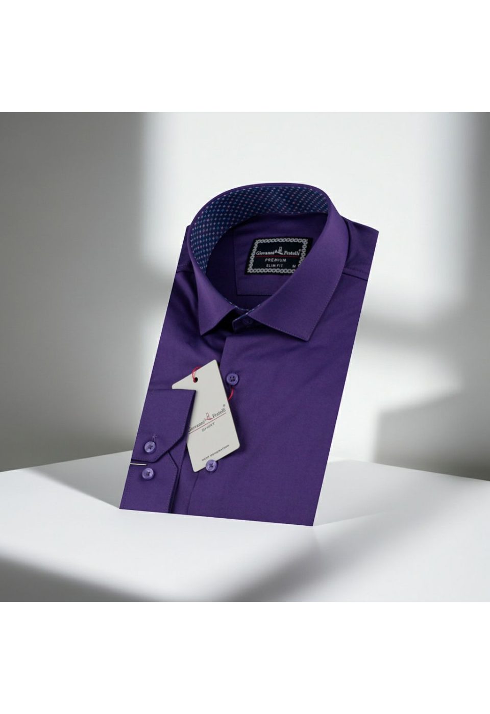 Slim Fit Saten Uzun Kol Universal Manşet Düz Renk Erkek Gömlek 3GMK321213013 - Giovanni Fratelli