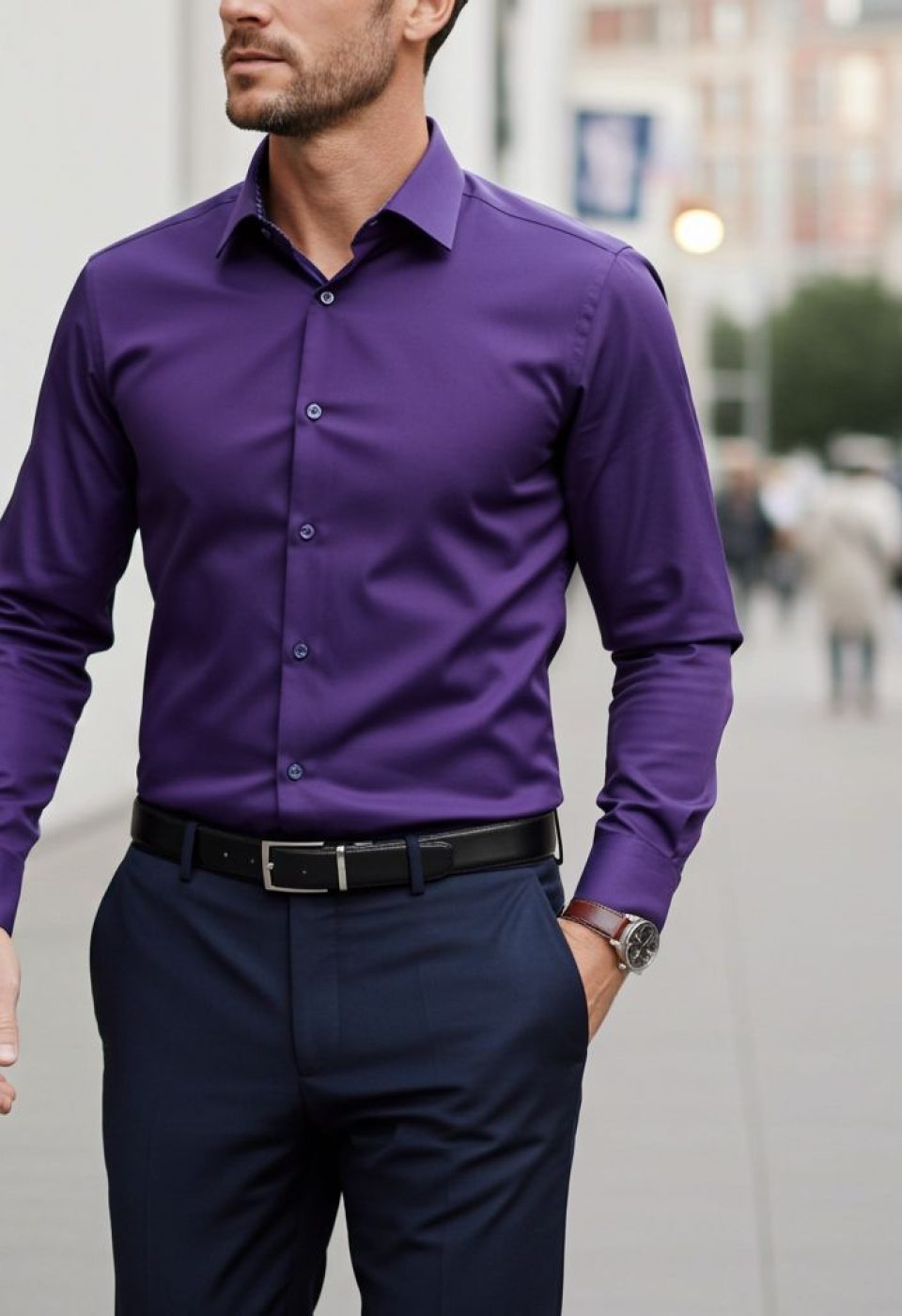 Slim Fit Saten Uzun Kol Universal Manşet Düz Renk Erkek Gömlek 3GMK321213013 - Giovanni Fratelli