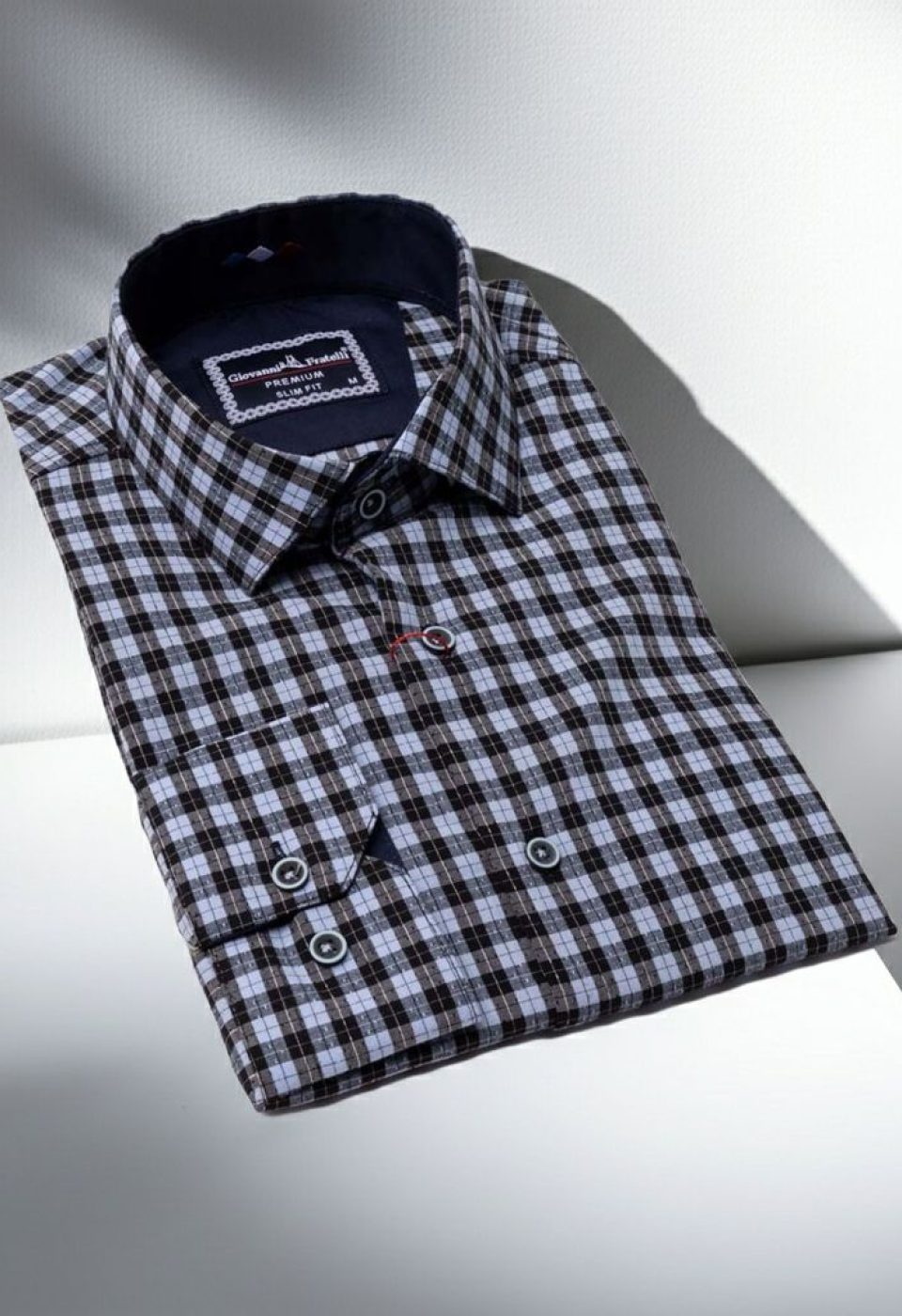 Slim Fit Uzun Kol Desenli Erkek Gömlek 3GMK331220007