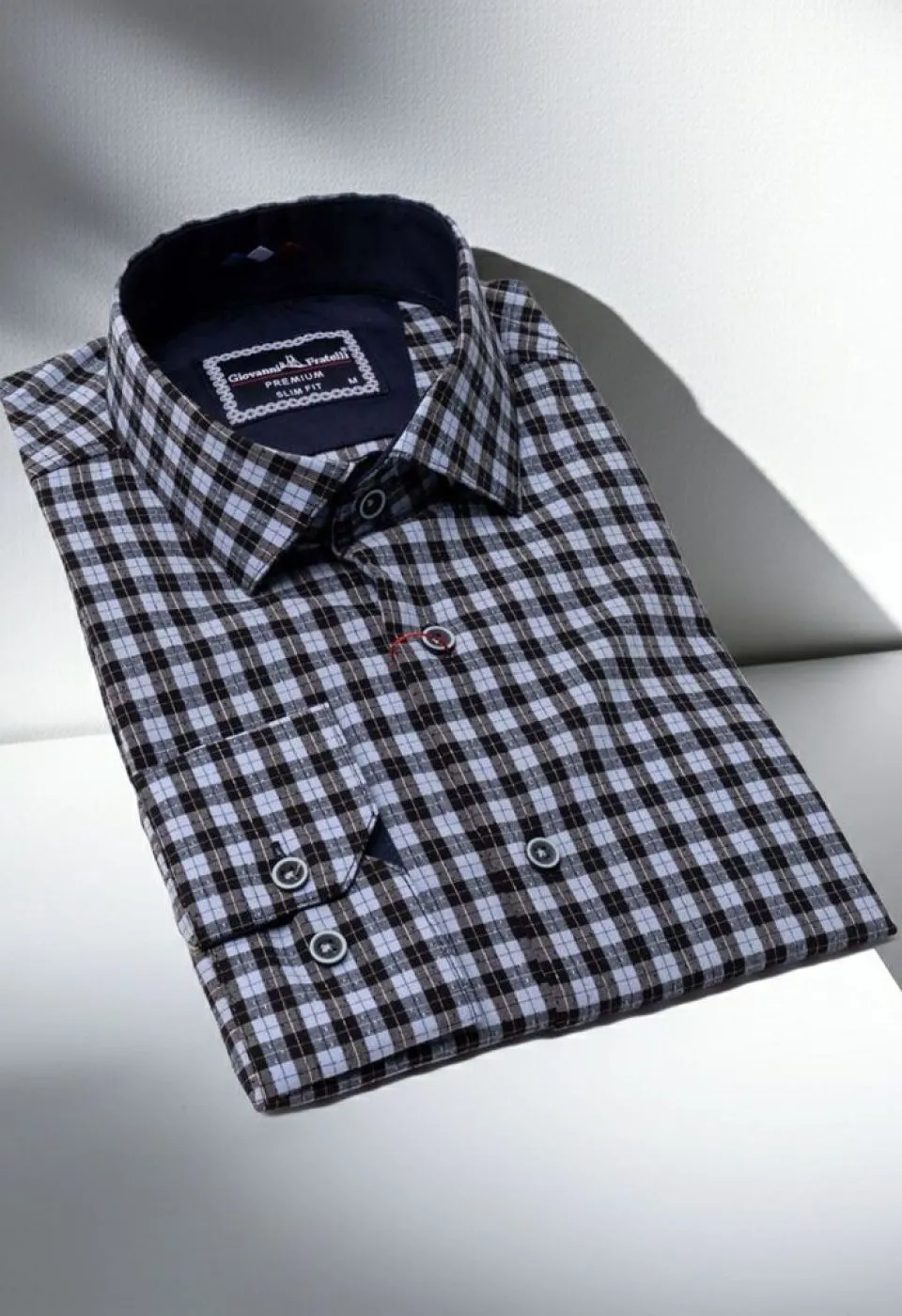 Slim Fit Uzun Kol Desenli Erkek Gömlek 3GMK331220007