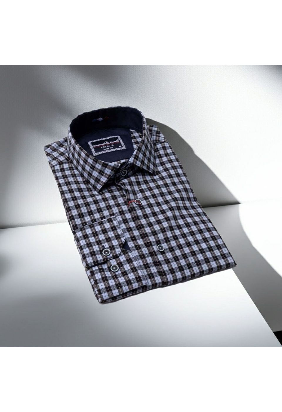 Slim Fit Uzun Kol Desenli Erkek Gömlek 3GMK331220007 - Giovanni Fratelli
