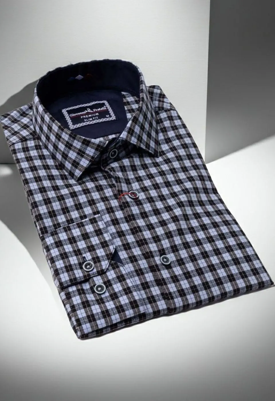 Slim Fit Uzun Kol Desenli Erkek Gömlek 3GMK331220007