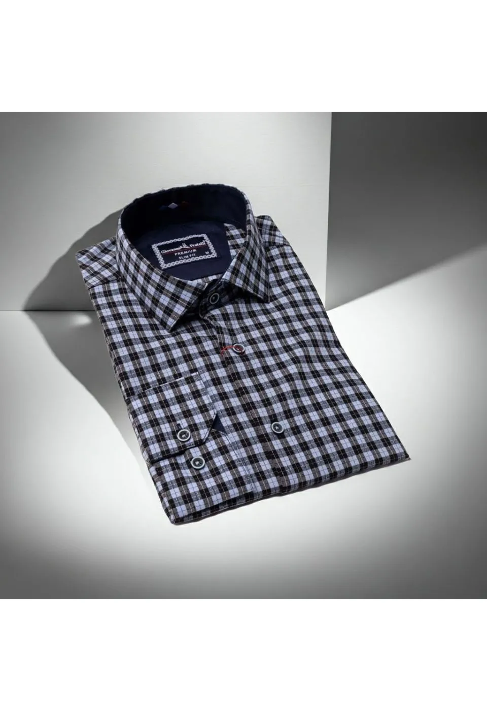 Slim Fit Uzun Kol Desenli Erkek Gömlek 3GMK331220007 - Giovanni Fratelli
